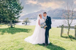 Bride and Groom on the banks of Bassenthwaite