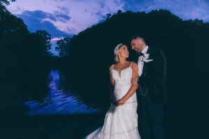 Bride and Groom at twilight