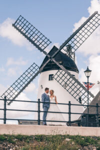 Bride and Groom at Lytham Windmill