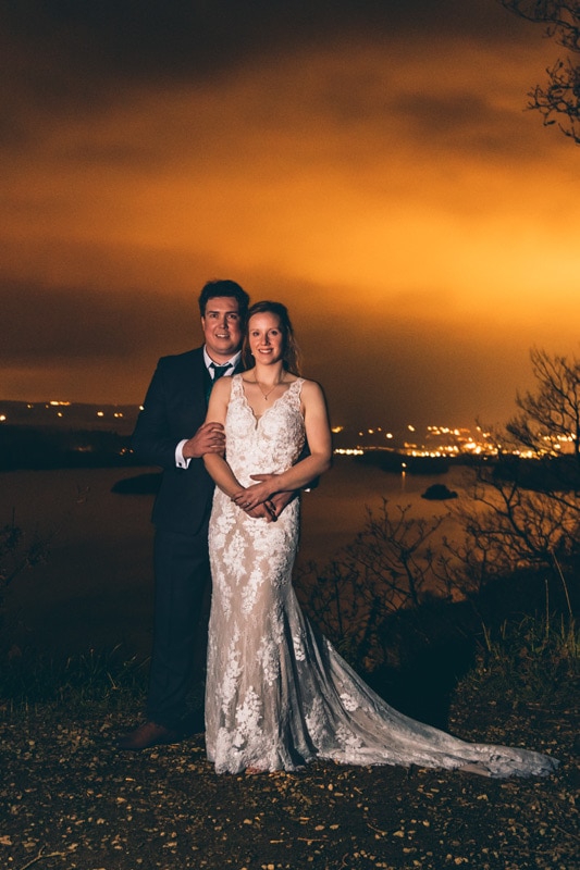 Bride and Groom After Dark at Surprise View