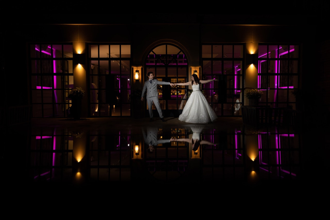 Dancing bride and Groom at the Woodlands Hotel Leeds